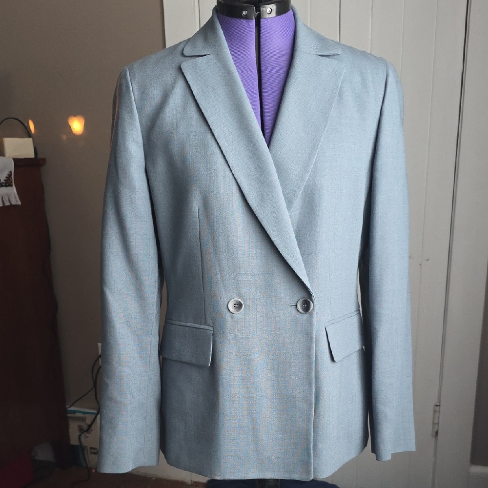 Brooks Brothers Light Gray Double-Breasted Blazer